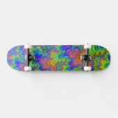 Groovy Kleurrijke Boho Hippie Trippy Regenboog Fra Persoonlijk Skateboard (Horizontaal)