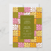 Groovy Kleurrijke Boho Retro Floral Cool 70s Bruil Kaart (Voorkant)