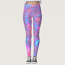Groovy Kleurrijke Fluorescerende Trippy Spiraal Fr Leggings