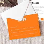 Groovy kleurrijke geruite unieke retro bruiloft RSVP kaartje