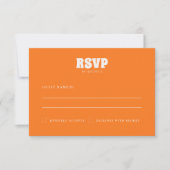 Groovy kleurrijke geruite unieke retro bruiloft RSVP kaartje (Voorkant)