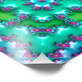 Groovy Kleurrijke Jewel Tone Boho Fractal Mandala Foto Afdruk (Hoek)