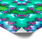 Groovy Kleurrijke Jewel Tone Boho Fractal Mandala Perfect Poster (Hoek)