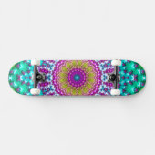 Groovy Kleurrijke Jewel Tone Boho Fractal Mandala Persoonlijk Skateboard (Horizontaal)
