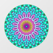 Groovy Kleurrijke Jewel Tone Boho Fractal Mandala Raamsticker (Vel)
