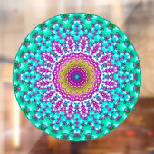 Groovy Kleurrijke Jewel Tone Boho Fractal Mandala Raamsticker (Vel 2)