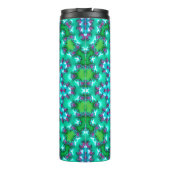 Groovy Kleurrijke Jewel Tone Boho Fractal Mandala Thermosbeker (Achterkant)