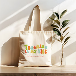 Groovy Kleurrijke Leren Is Mijn Vibe, Leraar Tote Bag