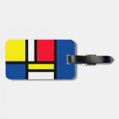Groovy Kleurrijke Moderne Mondriaan Stijl Abstract Bagagelabel (Achterkant horizontaal)