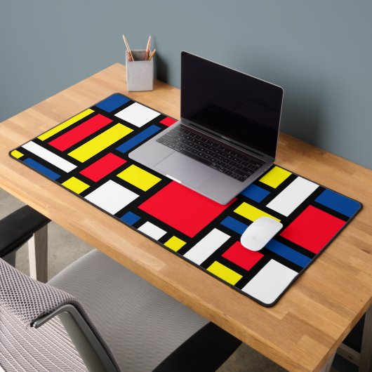 Groovy Kleurrijke Moderne Mondriaan Stijl Abstract Bureaumat (Kantoor 2)