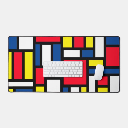 Groovy Kleurrijke Moderne Mondriaan Stijl Abstract Bureaumat (Keyboard & Muis)