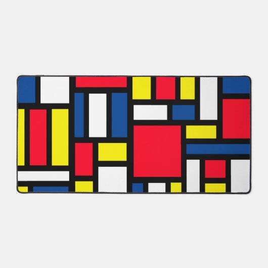 Groovy Kleurrijke Moderne Mondriaan Stijl Abstract Bureaumat (Voorkant)