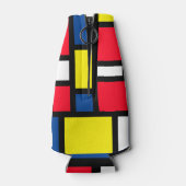 Groovy Kleurrijke Moderne Mondriaan Stijl Abstract Flesjeskoeler (Achterkant)