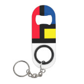 Groovy Kleurrijke Moderne Mondriaan Stijl Abstract Mini Flessenopener (Voorkant)