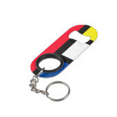 Groovy Kleurrijke Moderne Mondriaan Stijl Abstract Mini Flessenopener (Achterkant Gekanteld)