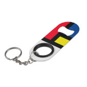 Groovy Kleurrijke Moderne Mondriaan Stijl Abstract Mini Flessenopener (Voorkant Gekanteld)