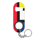 Groovy Kleurrijke Moderne Mondriaan Stijl Abstract Mini Flessenopener (Achterkant)