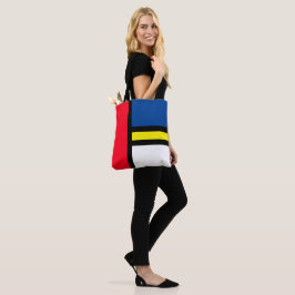 Groovy Kleurrijke Moderne Mondriaan Stijl Abstract Tote Bag