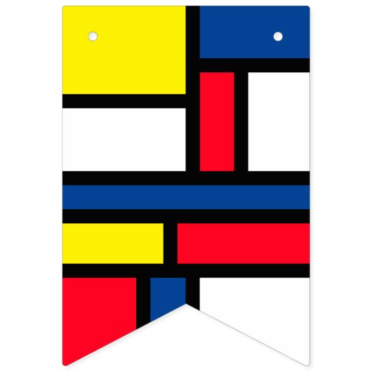Groovy Kleurrijke Moderne Mondriaan Stijl Abstract Vlaggetjes (Eerste vlag)