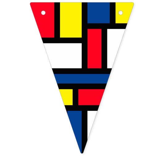 Groovy Kleurrijke Moderne Mondriaan Stijl Abstract Vlaggetjes (Eerste vlag)