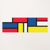 Groovy Kleurrijke Moderne Mondriaan Stijl Abstract Yogamat (Achterkant (horizontaal))