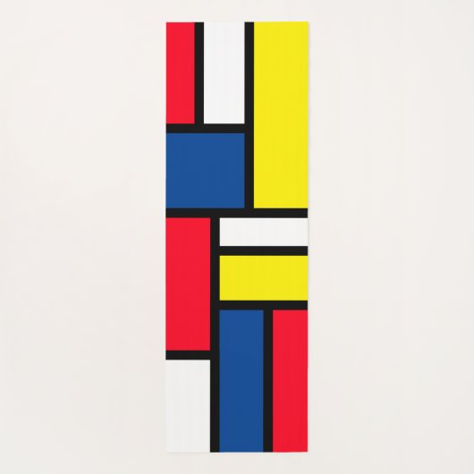 Groovy Kleurrijke Moderne Mondriaan Stijl Abstract Yogamat (Achterkant)