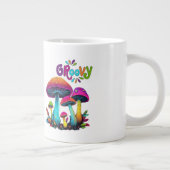 Groovy kleurrijke psychedelische paddenstoelen grote koffiekop (Rechts)