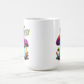 Groovy kleurrijke psychedelische paddenstoelen koffiemok (Center)