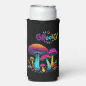Groovy kleurrijke psychedelische paddenstoelen seltzer blikjeskoeler (Seltzer Voorkant)