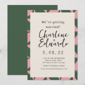 Groovy Kleurrijke Retro 70s Trouwfeest Handletteri Kaart (Voorkant / Achterkant)