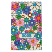 Groovy Kleurrijke Retro Bloemen 2025 Kalender (Hoes)