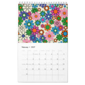 Groovy Kleurrijke Retro Bloemen 2025 Kalender (Feb 2027)