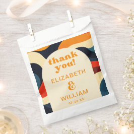 Groovy Kleurrijke Retro Wavy Boho bruiloft Dank u Bedankzakje