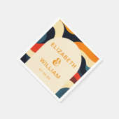 Groovy Kleurrijke Retro Wavy Boho Trouwfoto Servet (Hoek)