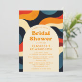 Groovy Kleurrijke Retro Wavy Boho Vrijgezellenfees Kaart (Staand voorkant)