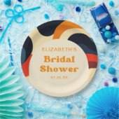 Groovy Kleurrijke Retro Wavy Boho Vrijgezellenfees Papieren Bordje (Feest)