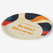 Groovy Kleurrijke Retro Wavy Boho Vrijgezellenfees Papieren Bordje (Gekanteld)