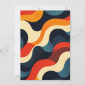 Groovy Kleurrijke Retro Wavy Boho Wedding Save The Date (Achterkant)