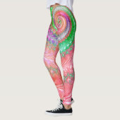 Groovy Kleurrijke Spiral Digitale Abstracte Fracta Leggings (Links)
