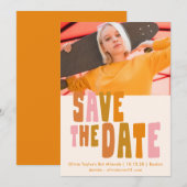 Groovy Kleurrijke Unieke Retro Bat Mitswa Foto Save The Date (Voorkant / Achterkant)