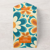 Groovy kleurrijke unieke retro bruiloft all in one uitnodiging (Buitenkant)