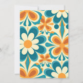 Groovy kleurrijke unieke retro bruiloft kaart (Achterkant)