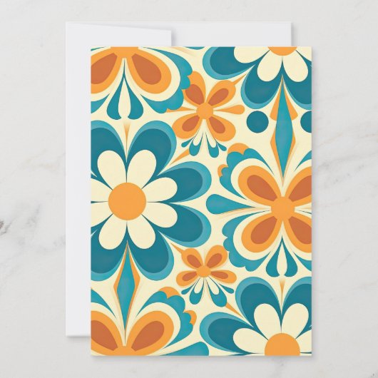 Groovy kleurrijke unieke retro bruiloft kaart (Achterkant)