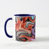 Groovy Kleurrijke Vloeiende Patchwork Abstracte Mo Mok (Links)