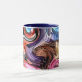 Groovy Kleurrijke Vloeiende Patchwork Abstracte Mo Mok (Midden)