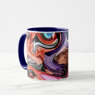 Groovy Kleurrijke Vloeiende Patchwork Abstracte Mo Mok