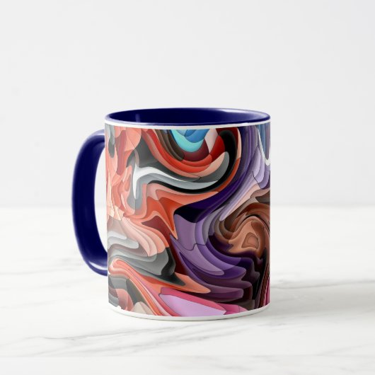 Groovy Kleurrijke Vloeiende Patchwork Abstracte Mo Mok (Voorkant links)