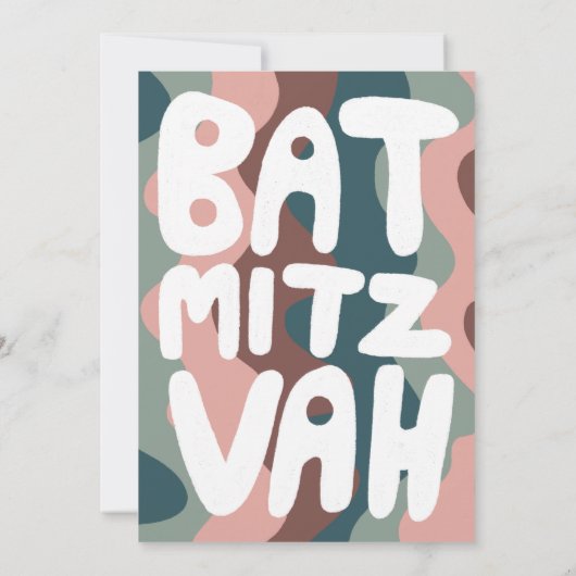 Groovy Kleurrijke Waves Custom Bat Bar Bnai Mitzva Save The Date (Achterkant)
