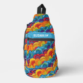 Groovy kleurrijke wolken sling bag (Voorkant)