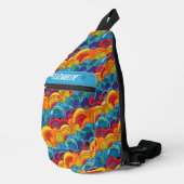 Groovy kleurrijke wolken sling bag (Rechterhoek)